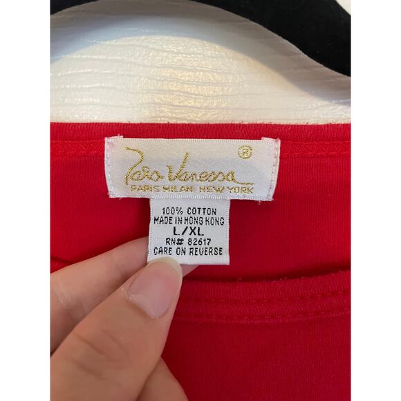 Vintage Tara Vanessa All Cotton L/XL Red Shirt Fish Design Made in Hong Kong - Picture 3 of 10